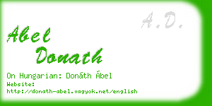 abel donath business card
