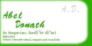 abel donath business card